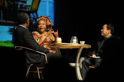 Nobelpreisträgerin Gbowee spricht vor Vollversammlung 