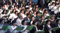 Gebet mit koreanischen Kirchen
