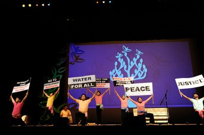 A performance at the WCC assembly features Asian concerns, acknowledging struggles of churches seeking justice and peace. Asia shares aspirations for justice and peace at the WCC assembly