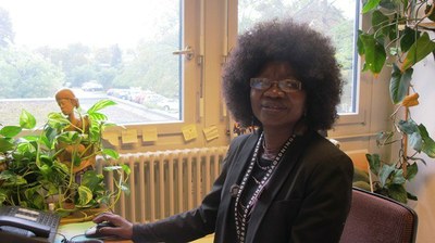 Fulata Moyo, WCC programme executive for Women in Church and Society, wearing black on a Thursday, demanding an end to violence against women. Thursdays in Black: zero tolerance for violence against women