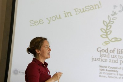 Pastor Christina Biere, co-founder of MEET and a youth delegate at the WCC Central Committee © Daniela Kayßer Youth in Germany feel the rhythm of Busan