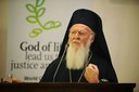 Le patriarche œcuménique Bartholomée lors de son allocution au Comité central du COE. Le patriarche œcuménique réaffirme son engagement envers la vision du COE